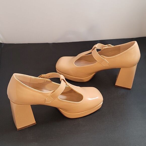 BRAND NEW CHASE+CHLOE BLOCK HEEL ADJUSTABLE BUCKLE PUMP G1 - Picture 8 of 16